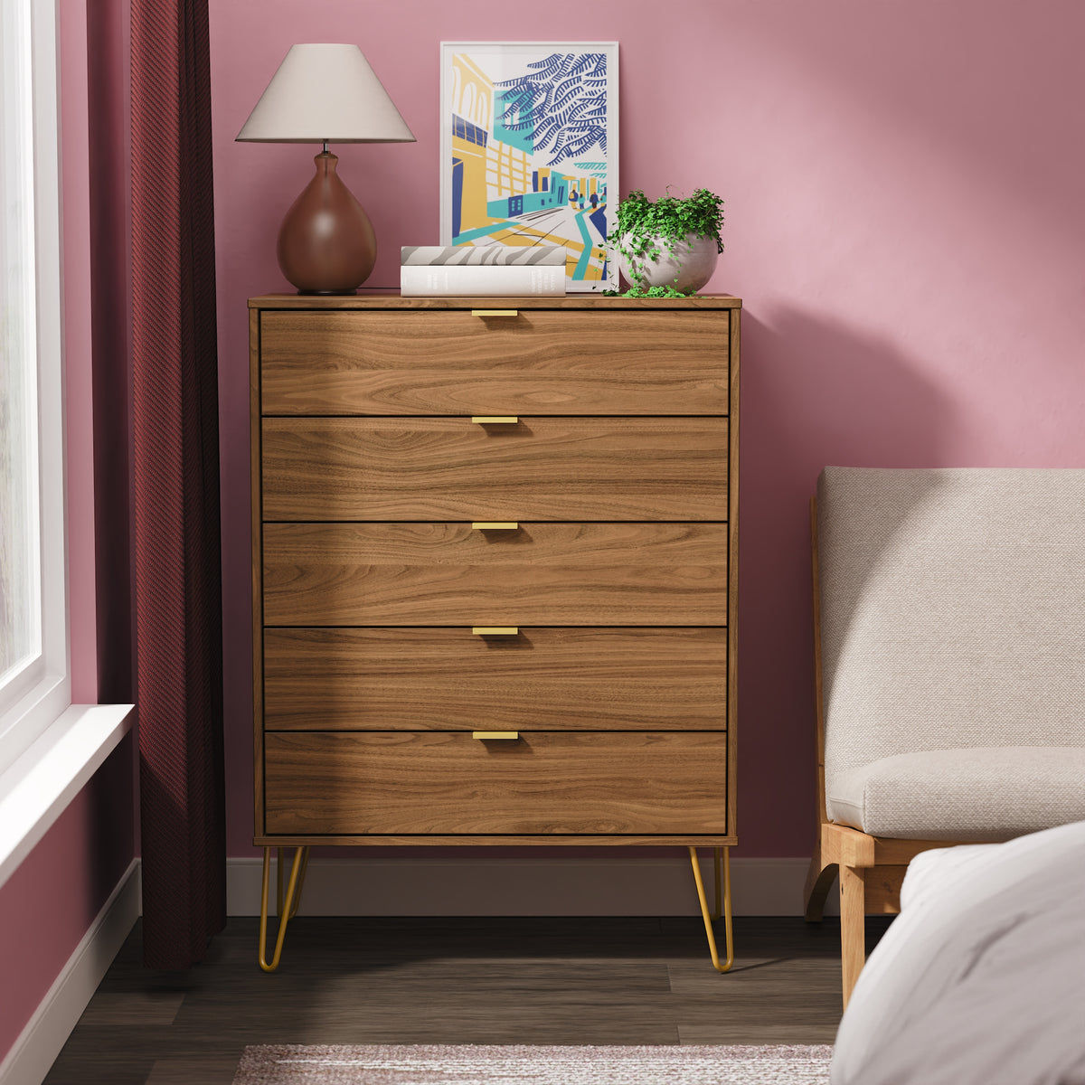 Hong Kong 5 Drawer Chest