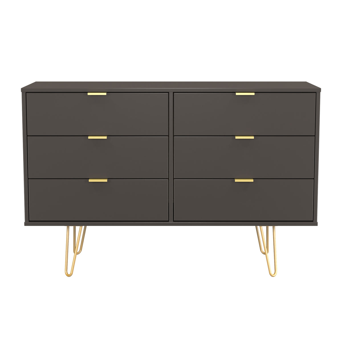 Hong Kong (Gold Hairpin Legs) 6 Drawer Midi Chest