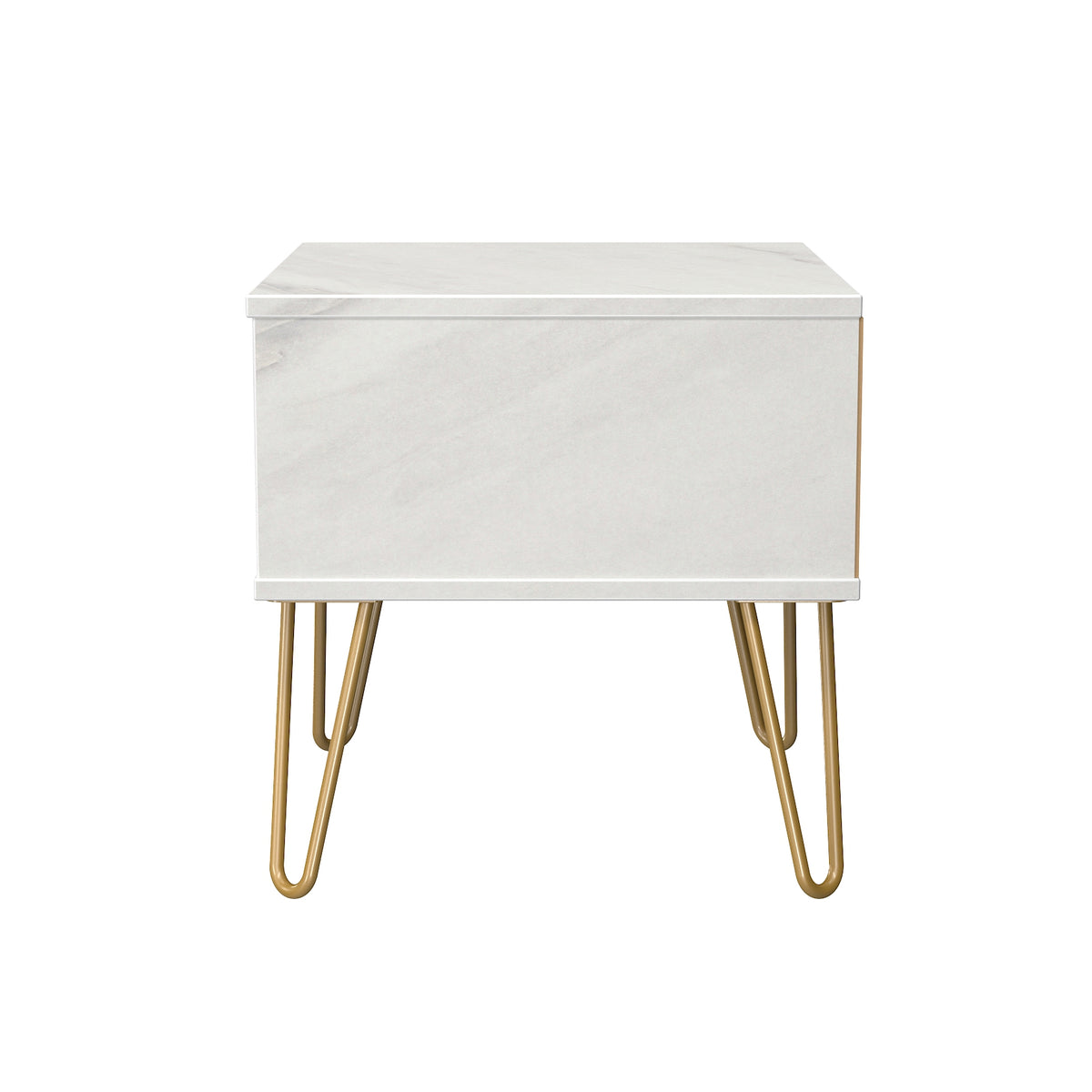 Hong Kong (Gold Hairpin Legs) 1 Drawer Bedside Cabinet with Legs