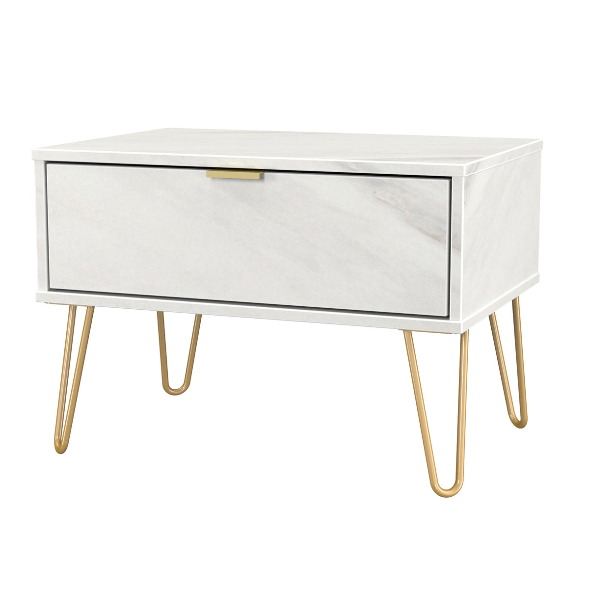 Hong Kong (Gold Hairpin Legs) 1 Drawer Midi Chest with Legs