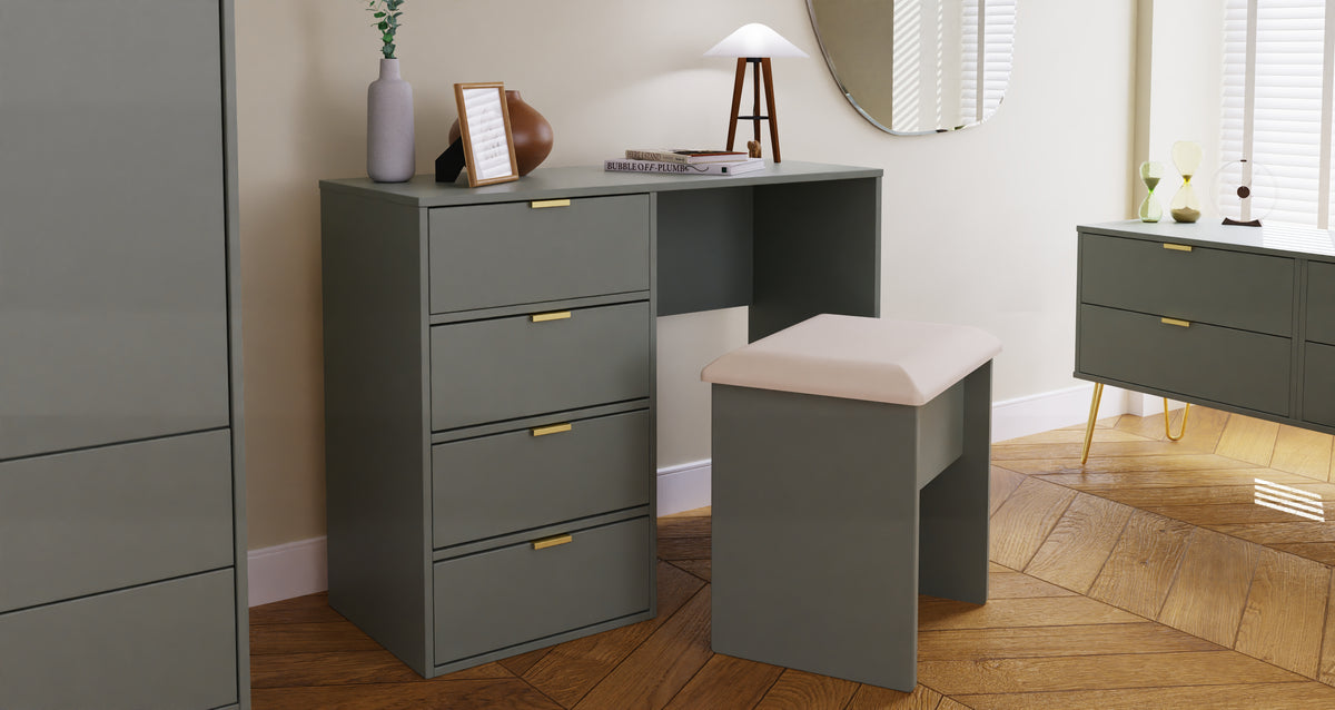 Hong Kong (Gold Hairpin Legs) 4 Drawer Vanity