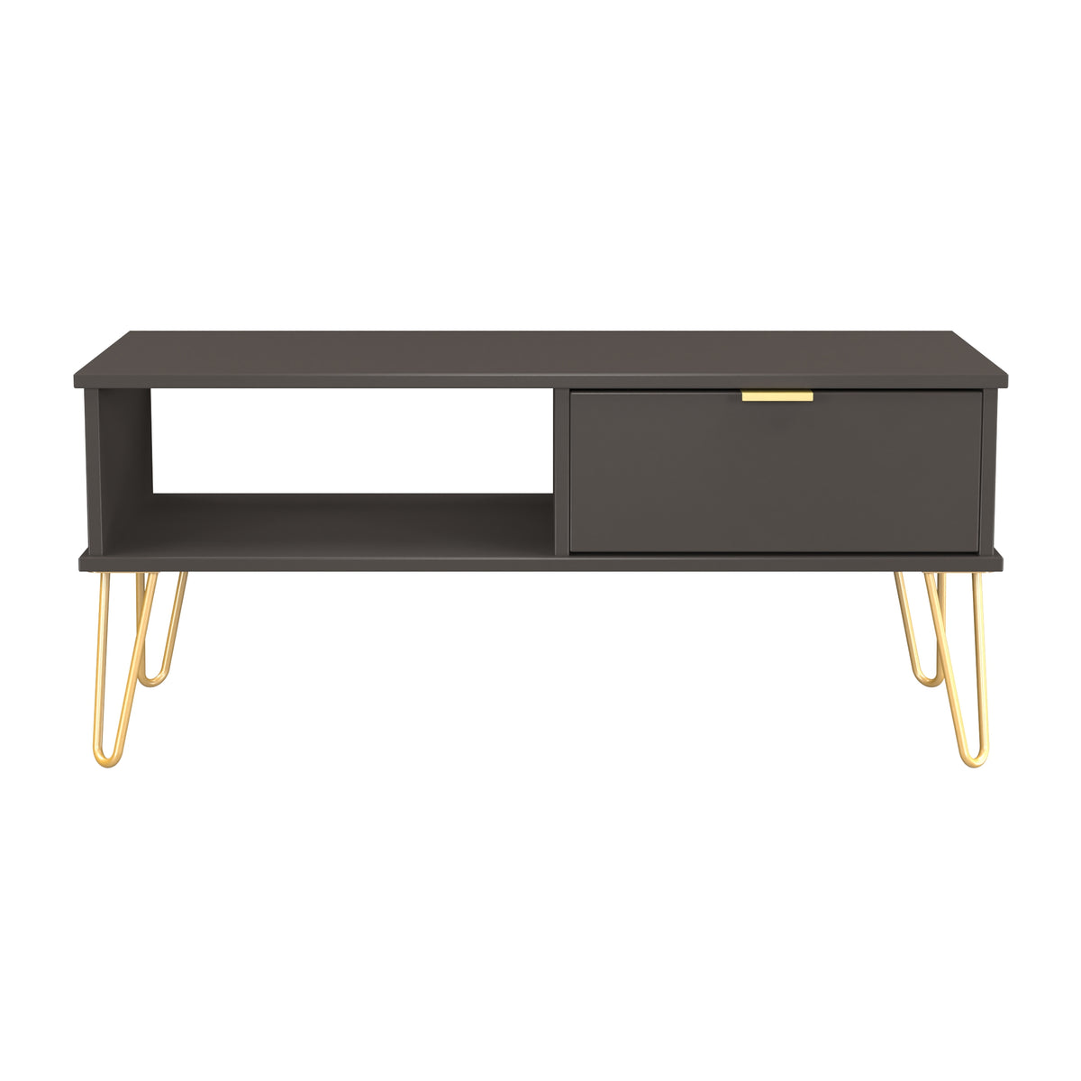 Hong Kong (Gold Hairpin Legs) 1 Drawer Coffee Table