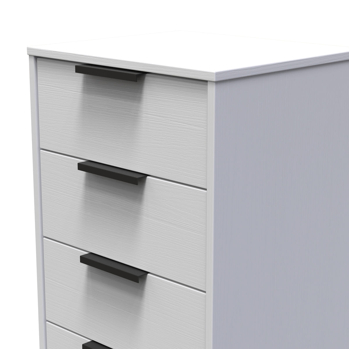 Hong Kong (Black Sleigh Legs) 5 Drawer Bedside Cabinet