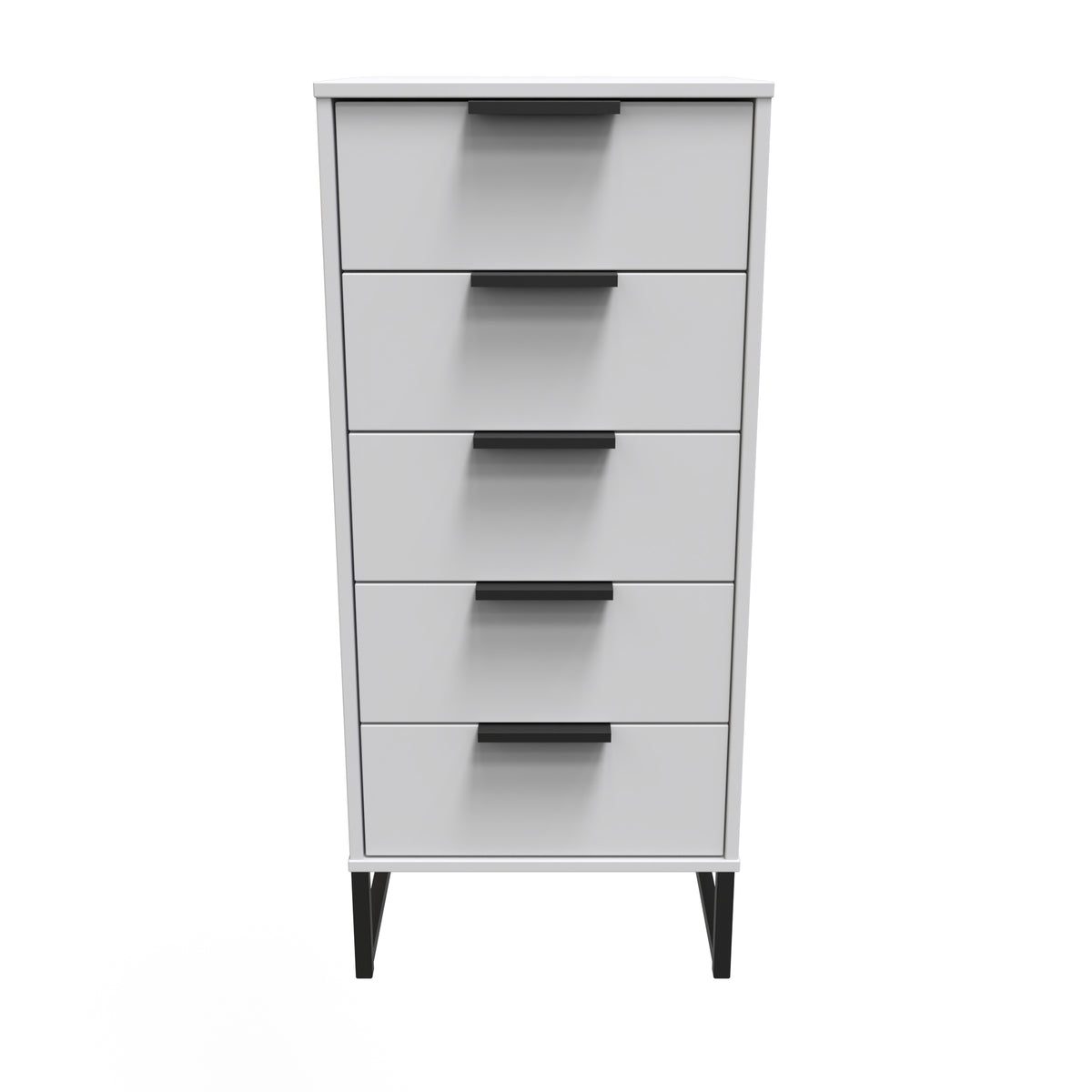 Hong Kong (Black Sleigh Legs) 5 Drawer Bedside Cabinet