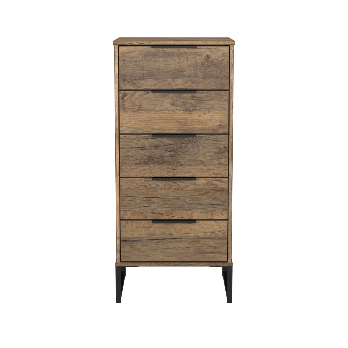 Hong Kong (Black Sleigh Legs) 5 Drawer Bedside Cabinet