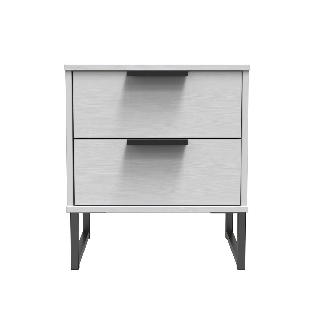 Hong Kong (Black Sleigh Legs) 2 Drawer Bedside Cabinet