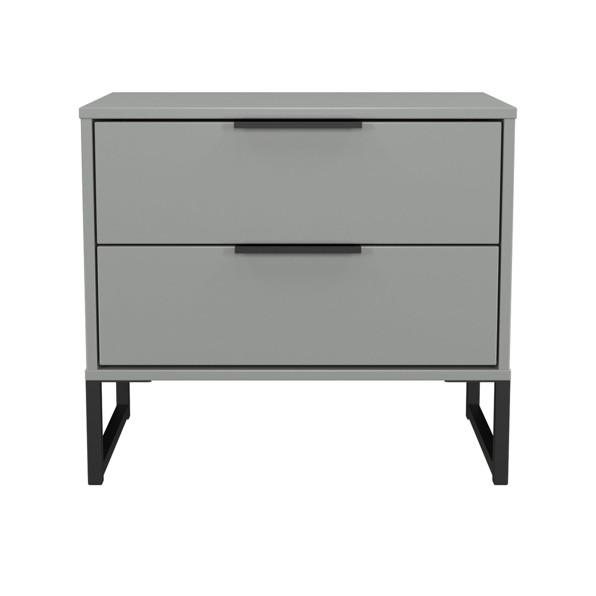 Hong Kong (Black Sleigh Legs) 2 Drawer Midi Chest