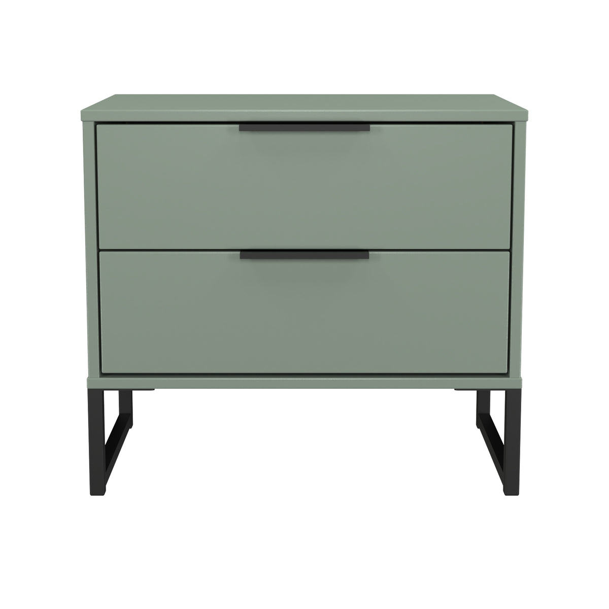 Hong Kong (Black Sleigh Legs) 2 Drawer Midi Chest
