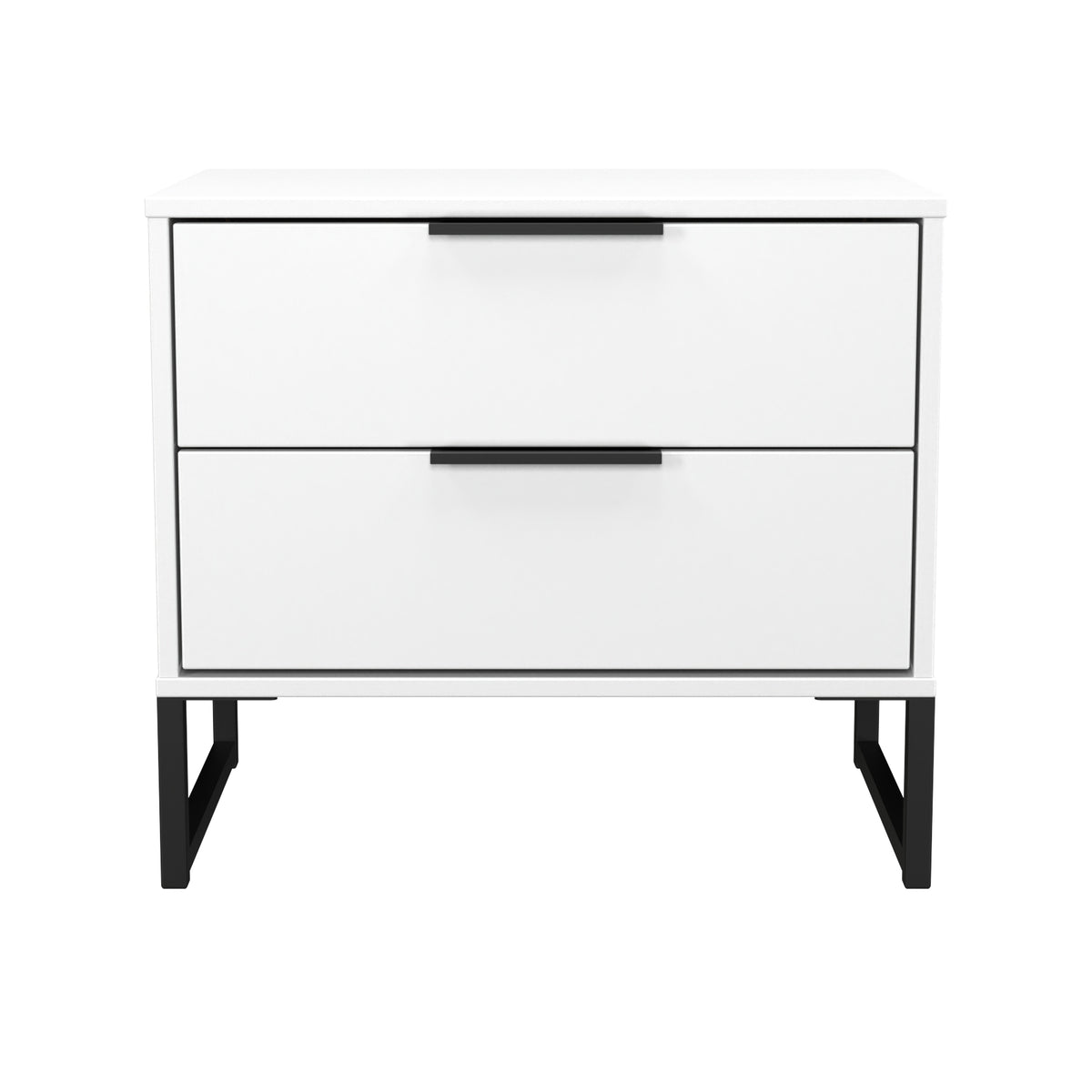 Hong Kong (Black Sleigh Legs) 2 Drawer Midi Chest