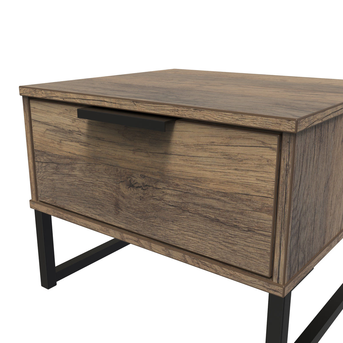 Hong Kong (Black Sleigh Legs) 1 Drawer Bedside Cabinet with Legs