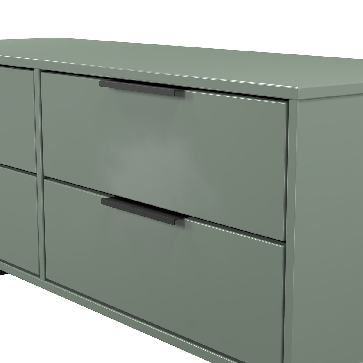 Hong Kong (Black Sleigh Legs) 4 Drawer Bed Box