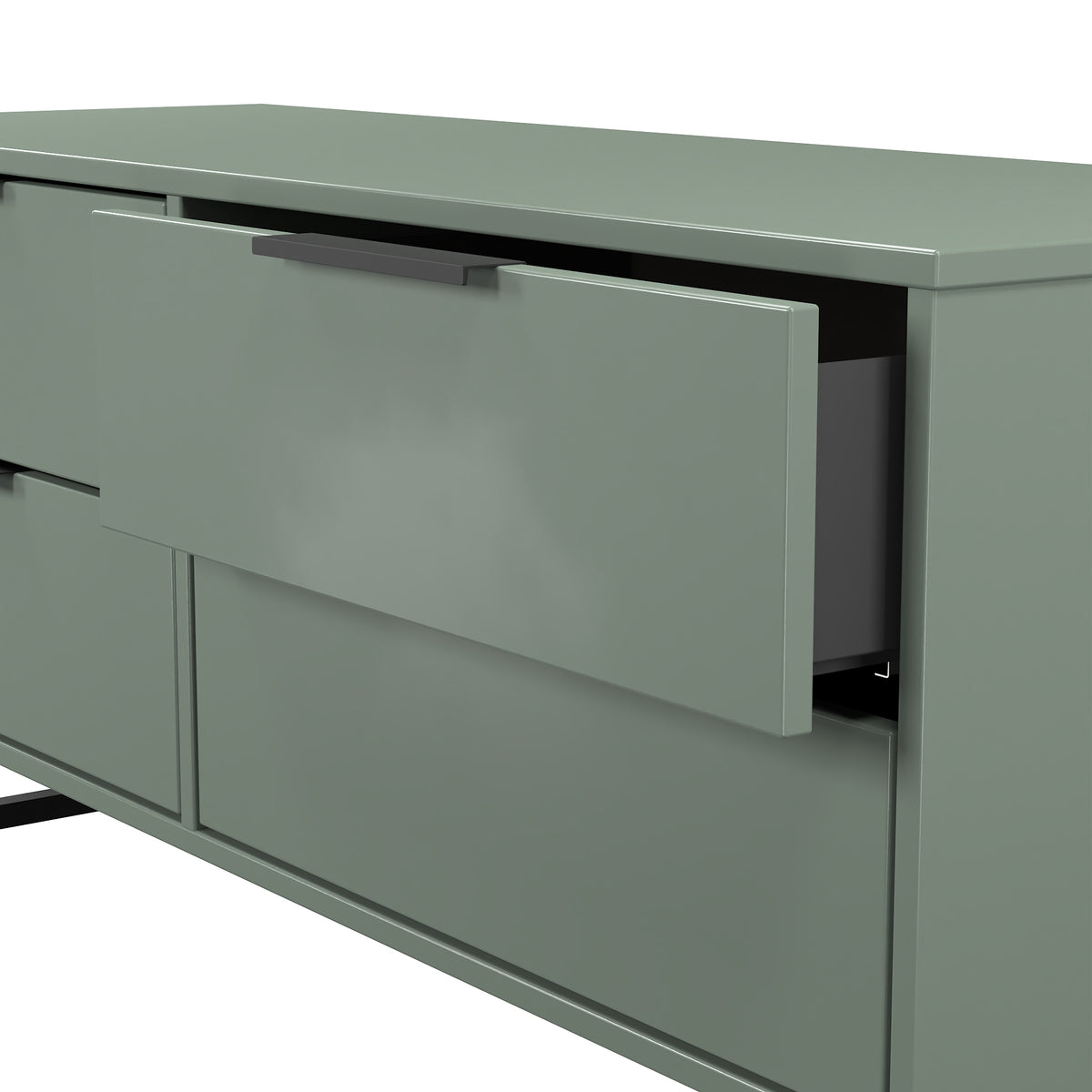 Hong Kong (Black Sleigh Legs) 4 Drawer Bed Box