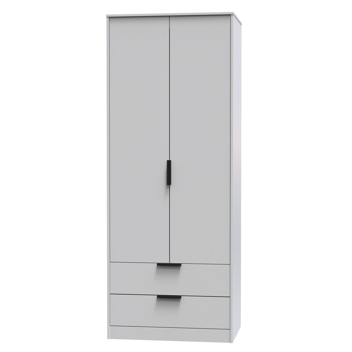 Hong Kong (Black Sleigh Legs) Tall 2 Drawer Wardrobe