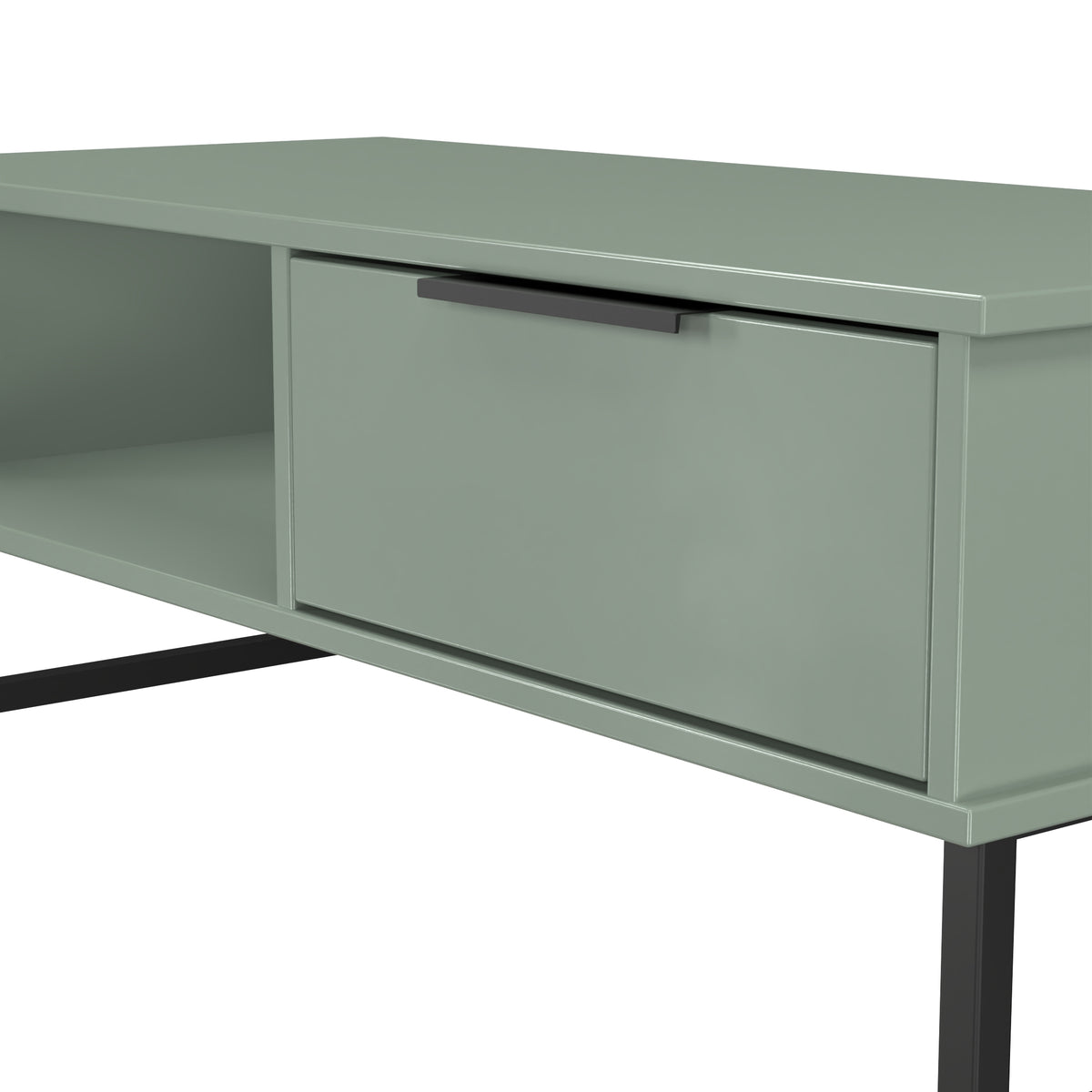 Hong Kong (Black Sleigh Legs) 1 Drawer Coffee Table