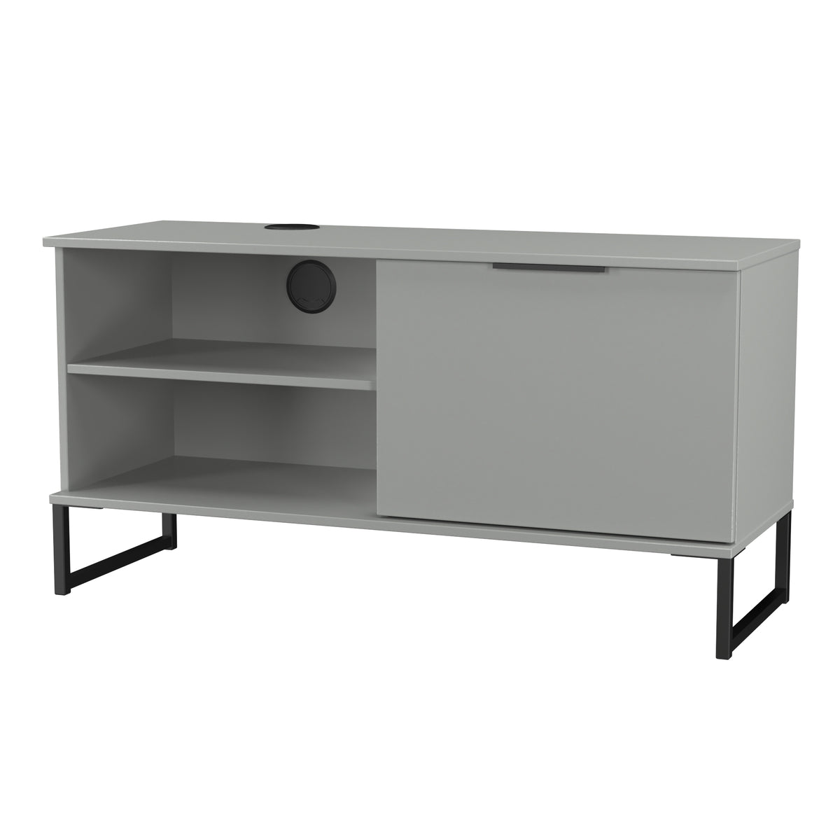 Hong Kong (Black Sleigh Legs) 1 Door 2 Shelf TV Unit