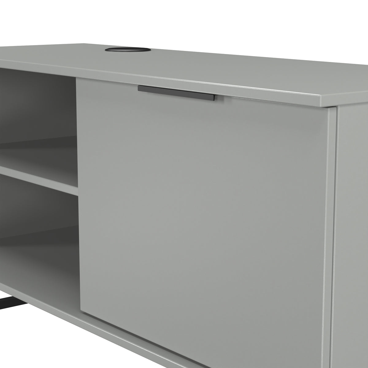 Hong Kong (Black Sleigh Legs) 1 Door 2 Shelf TV Unit