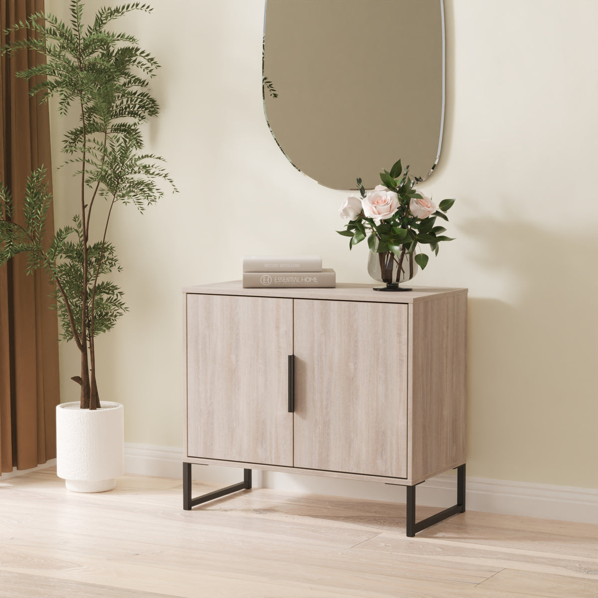 Hong Kong (Black Sleigh Legs) 2 Door Small Sideboard