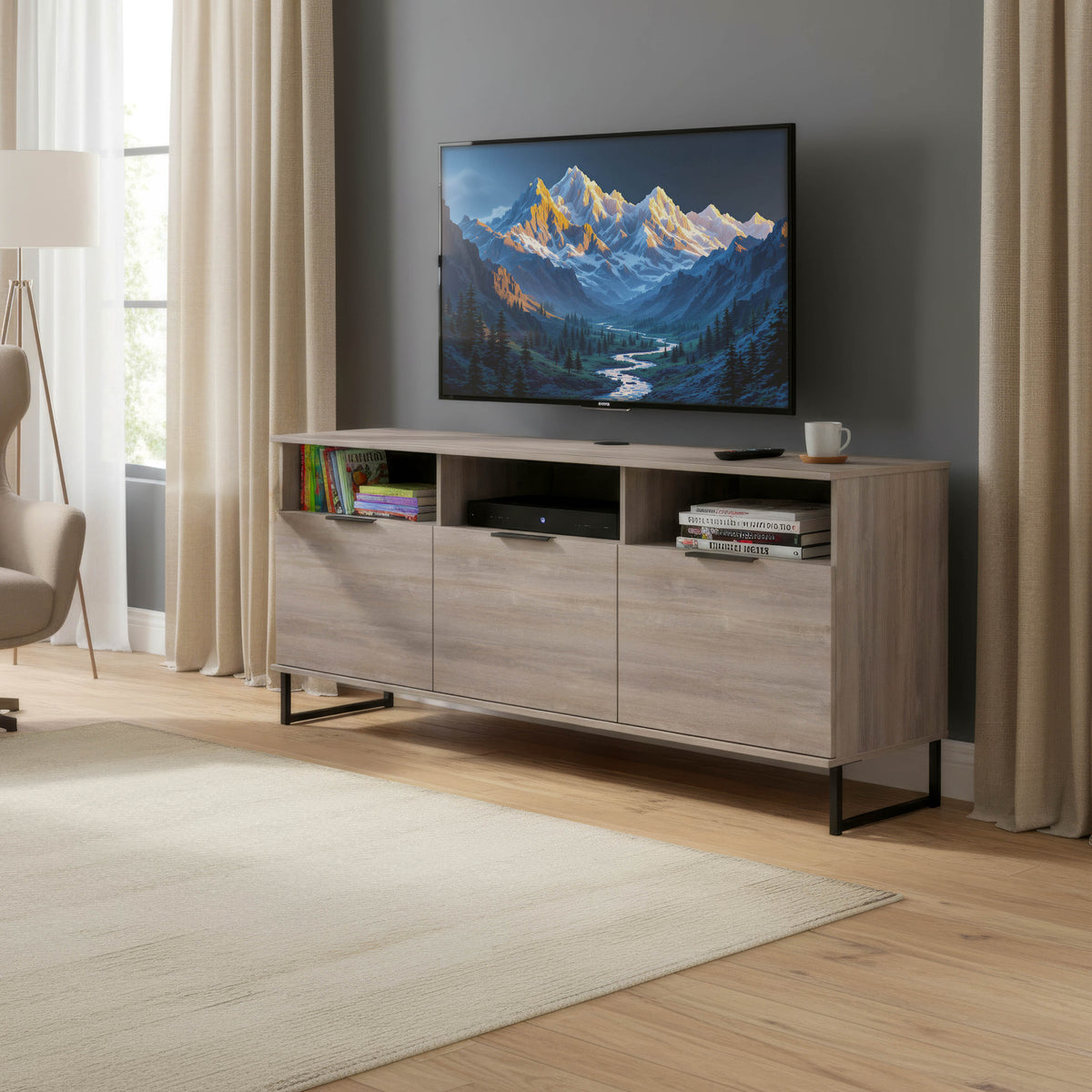 Hong Kong Multi-Media Large TV Unit with 3 Drop Doors