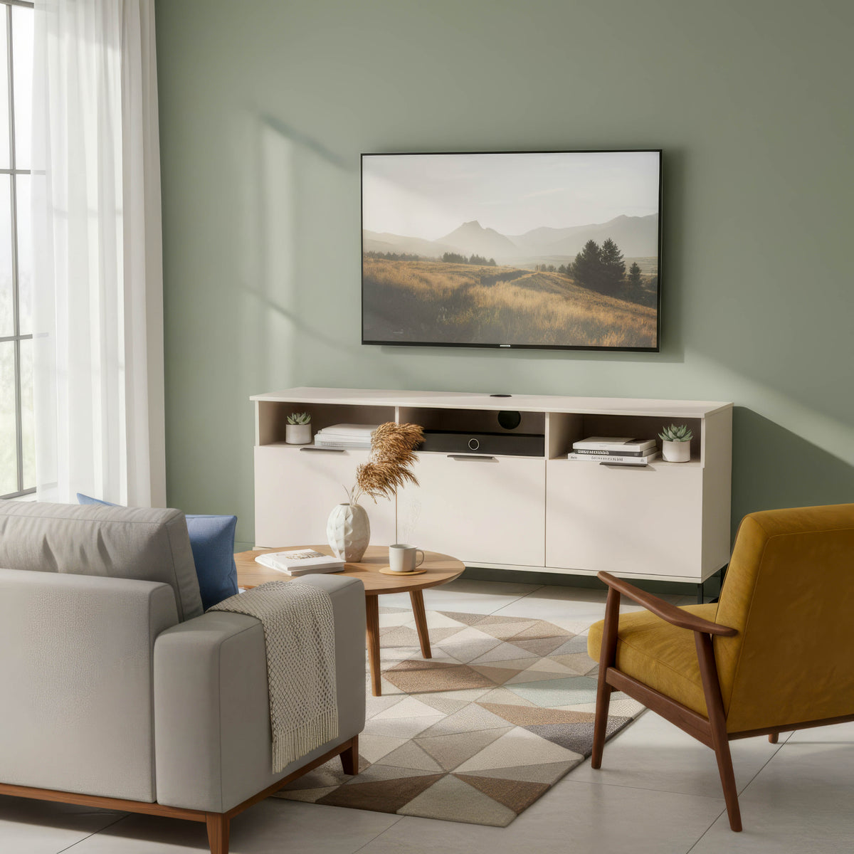 Hong Kong Multi-Media Large TV Unit with 3 Drop Doors