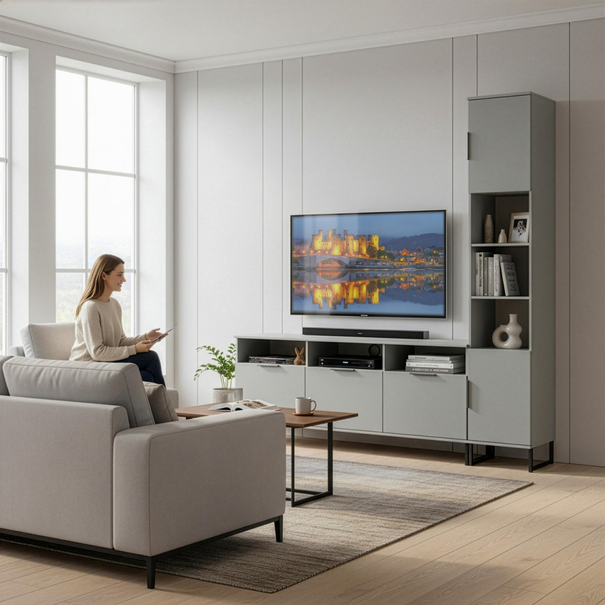 Hong Kong Multi-Media Set (Tall Upright RH & TV Unit)