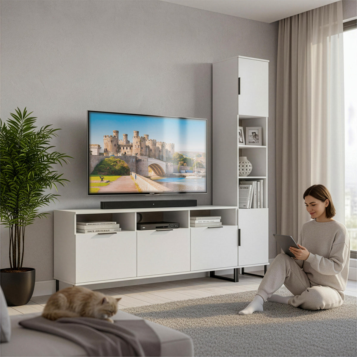 Hong Kong Multi-Media Set (Tall Upright RH & TV Unit)