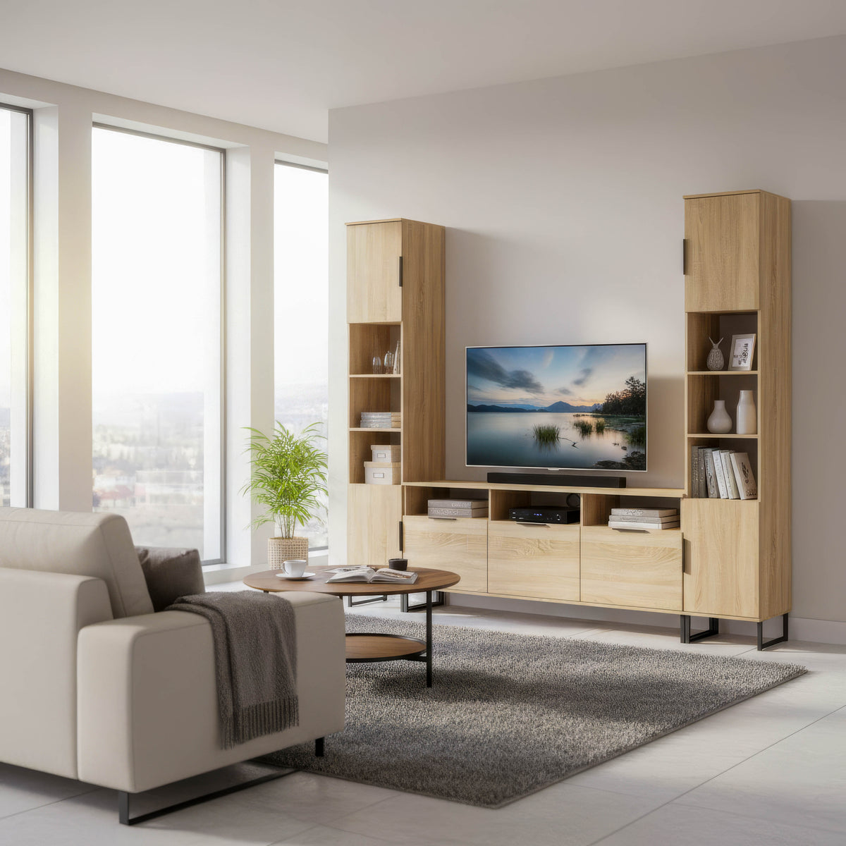 Hong Kong Multi-Media Set (Tall Upright LH, TV Unit & Tall Upright RH)
