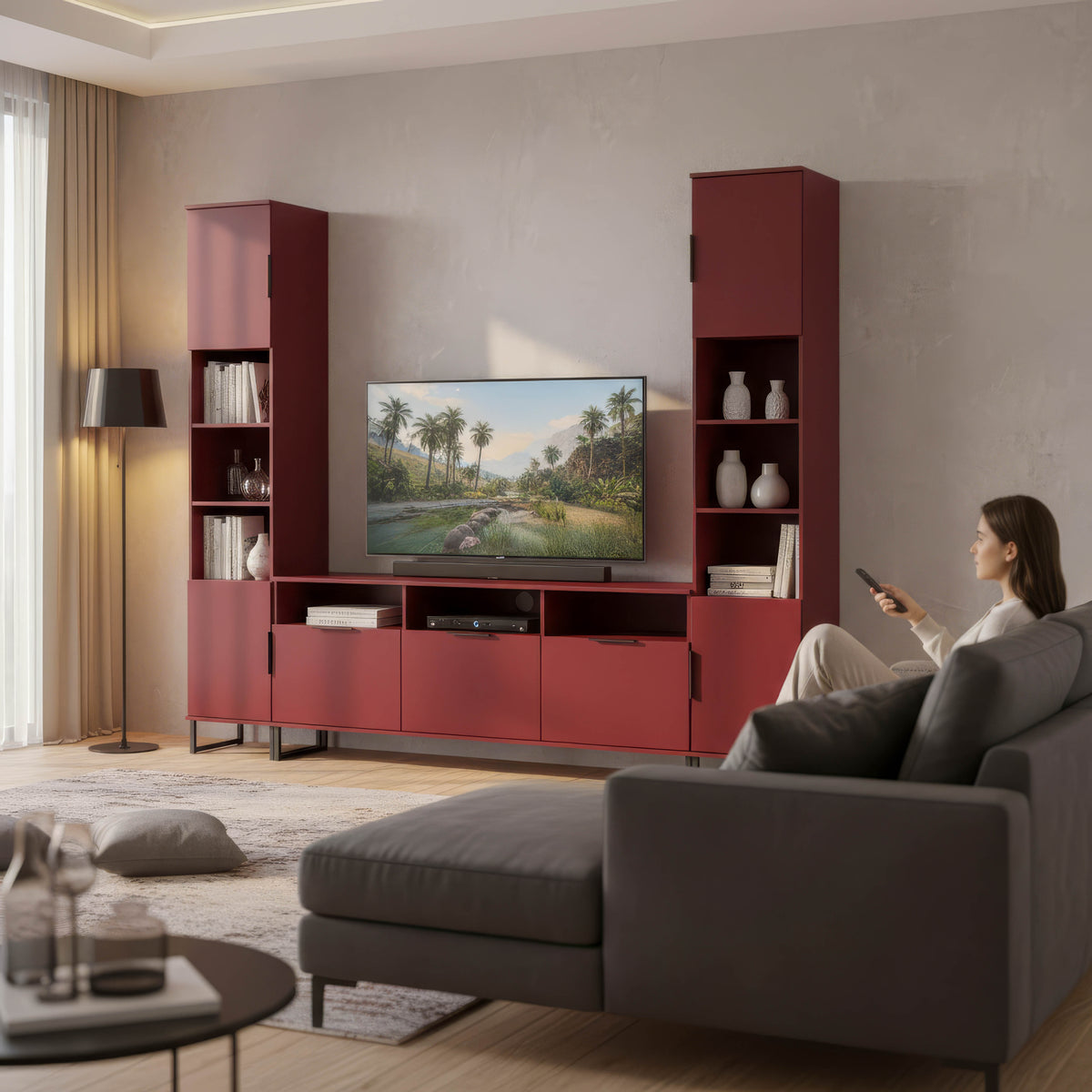 Hong Kong Multi-Media Set (Tall Upright LH, TV Unit & Tall Upright RH)