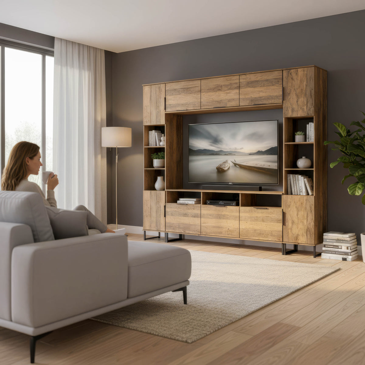 Hong Kong Multi-Media Set (Tall Upright LH, TV Unit, Tall Upright RH & Upper Unit)