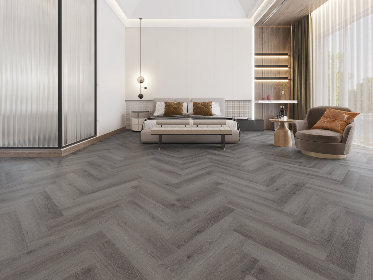 Alva Herringbone Hickory Grey Oak