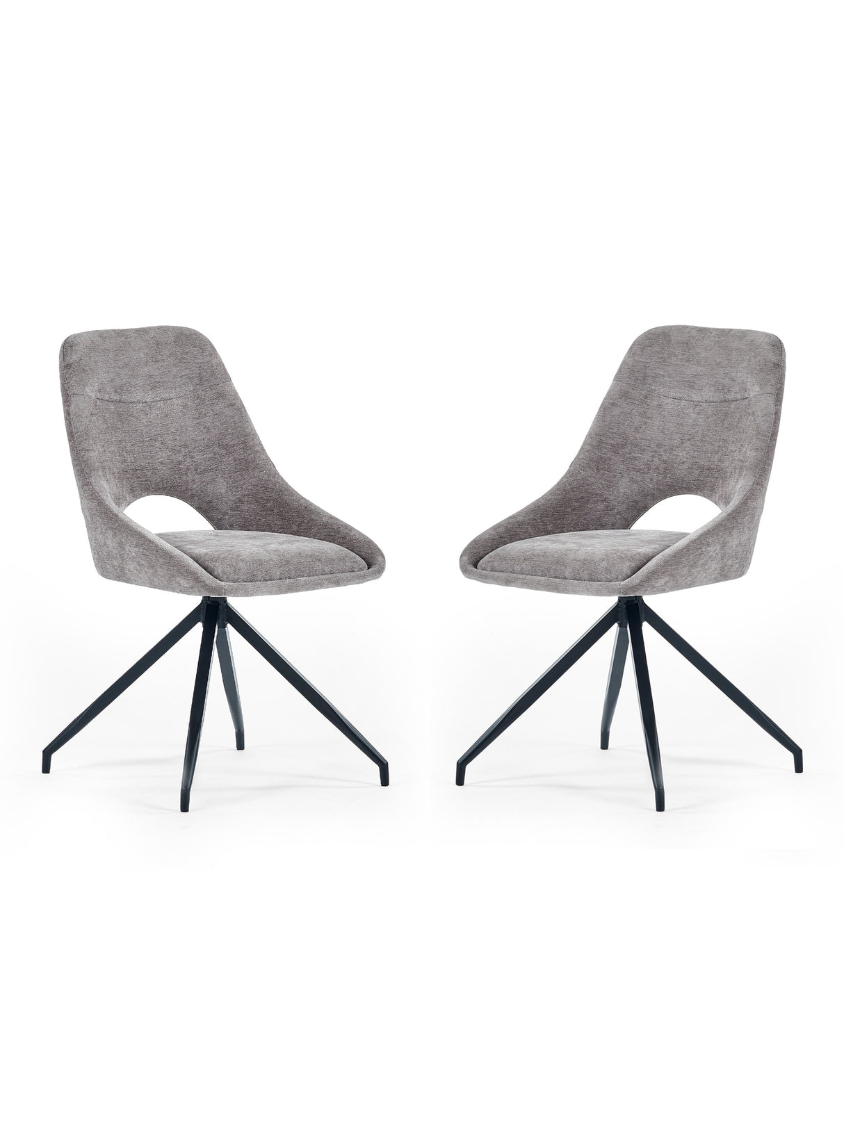 Jonah Upholstered Swivel Dining Chair with Return (Set of 2)