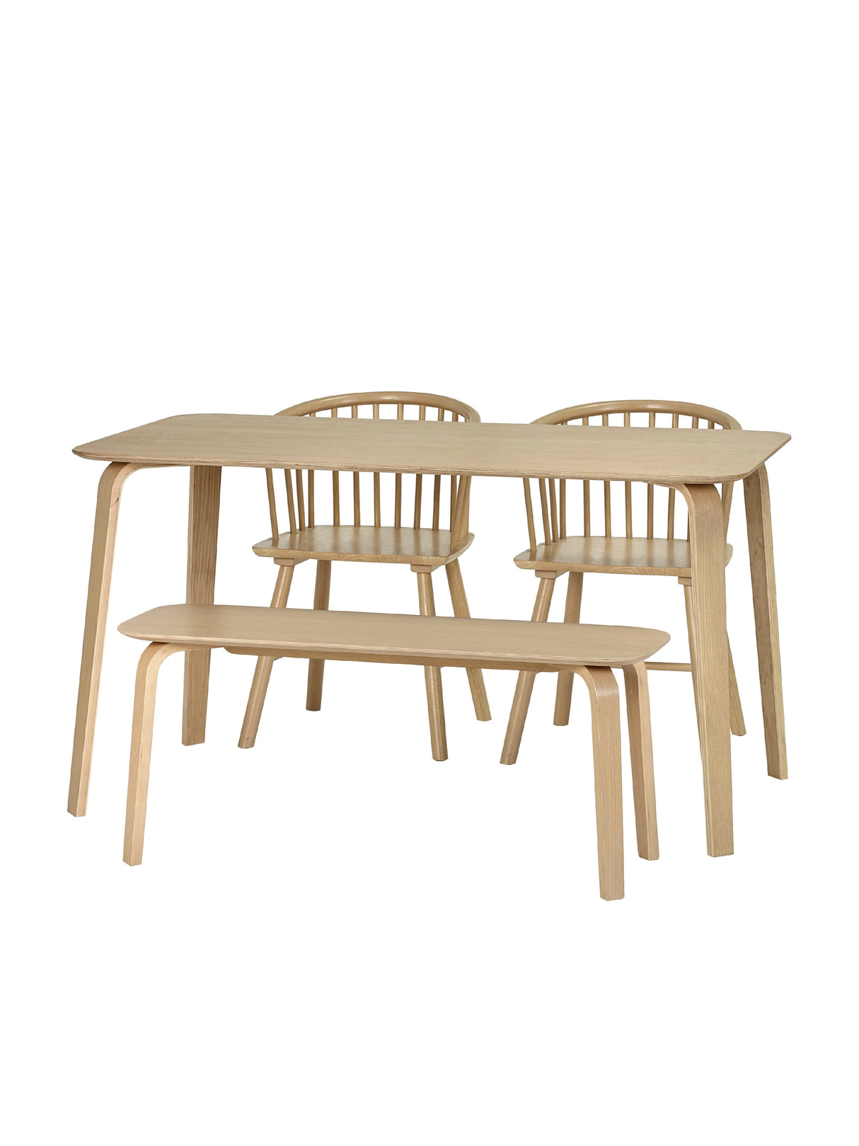 Kaito Rectangular 4 Seater Dining Table with Curved Legs
