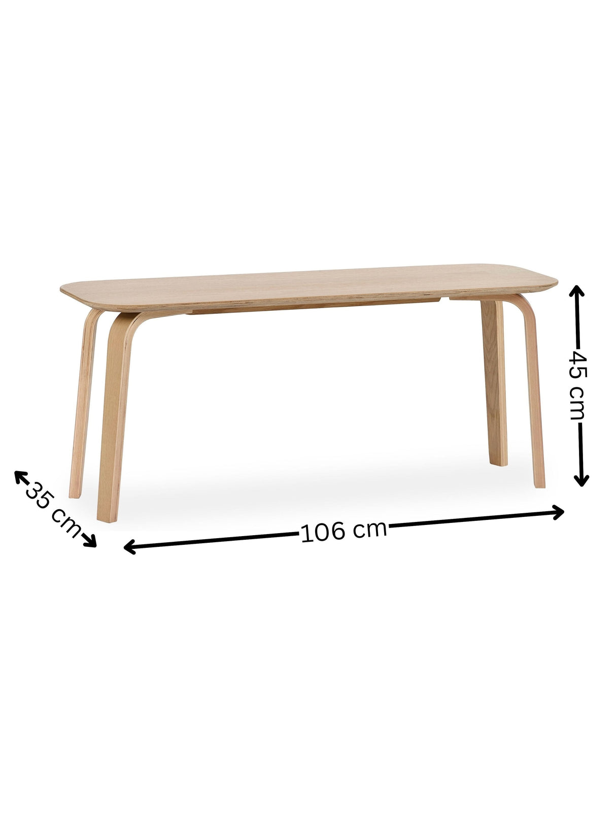 Kaito Rectangular 4 Seater Dining Table with Curved Legs