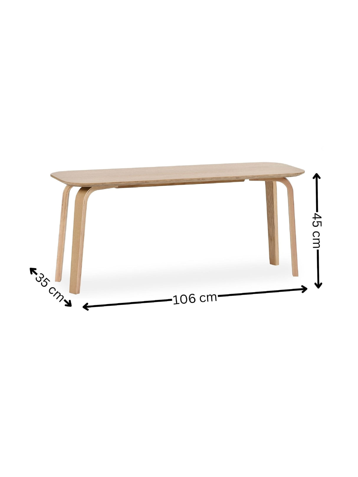 Kaito 2 Seater Dining Bench with Curved Legs