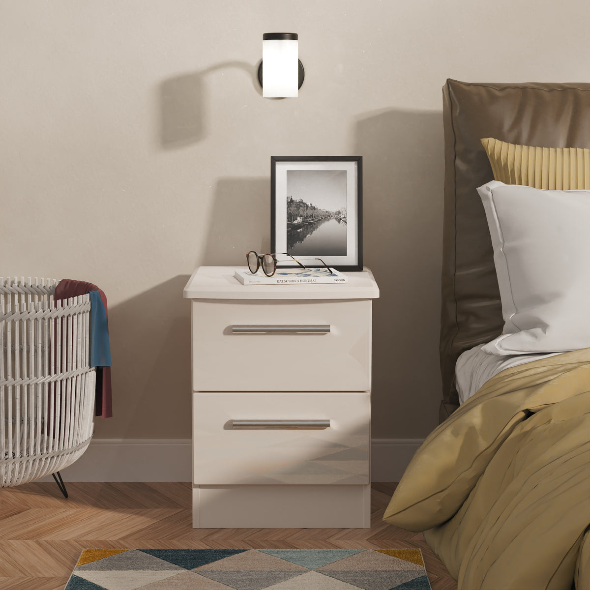 Knightsbridge 2 Drawer Bedside Cabinet