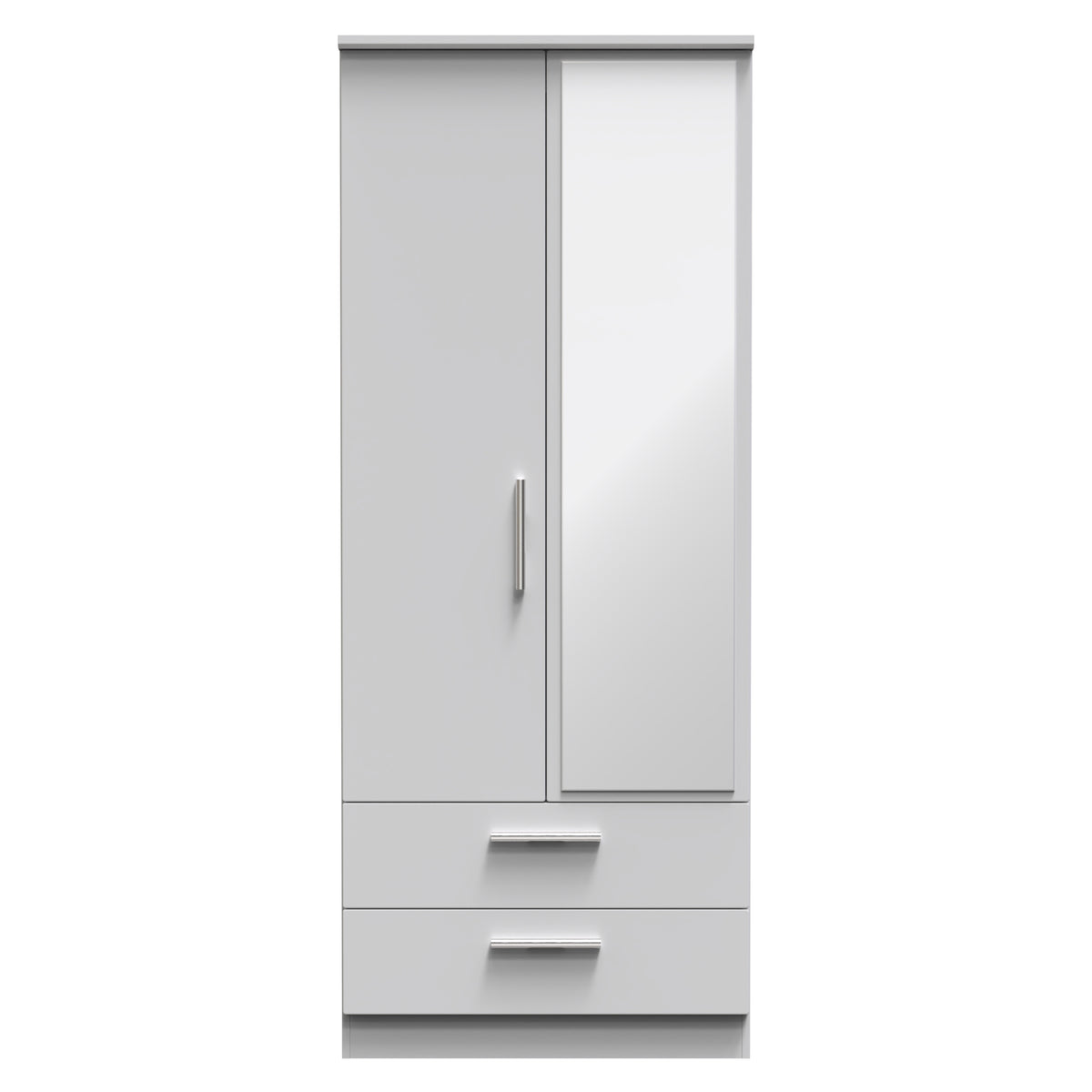 Knightsbridge 2ft6in 2 Drawer Mirror Wardrobe