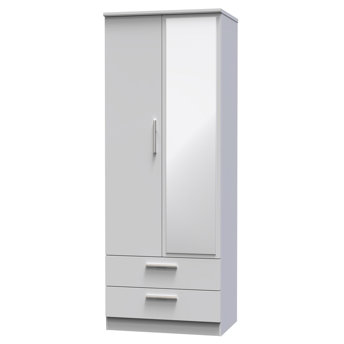 Knightsbridge Tall 2 Drawer Mirrored Wardrobe