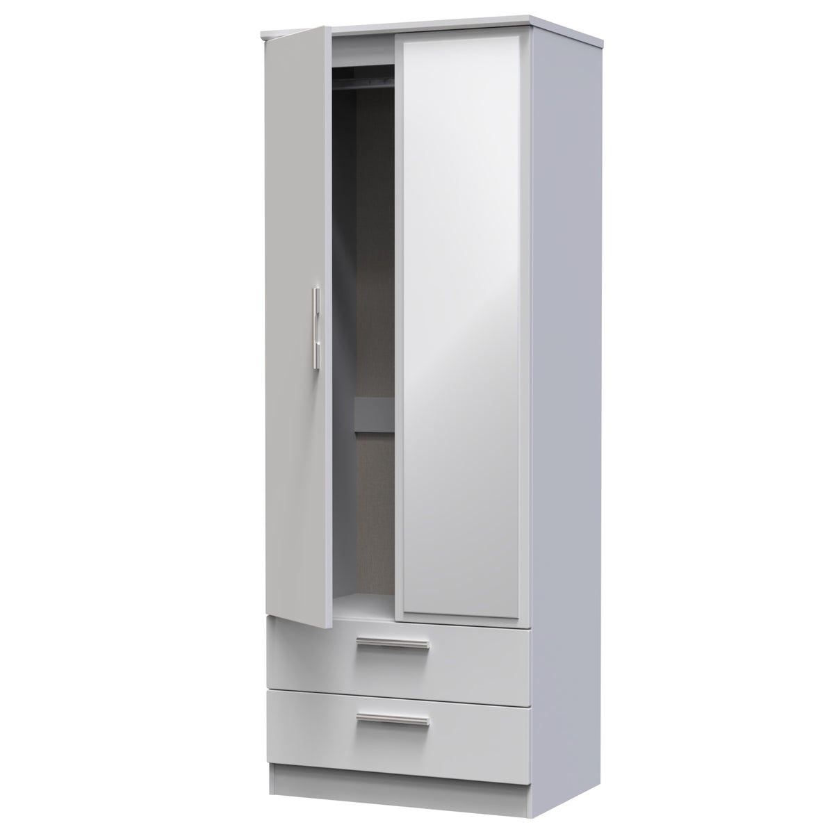 Knightsbridge Tall 2 Drawer Mirrored Wardrobe