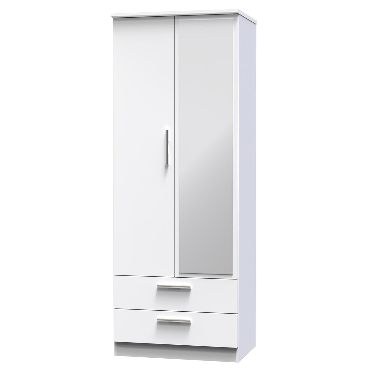 Knightsbridge Tall 2 Drawer Mirrored Wardrobe