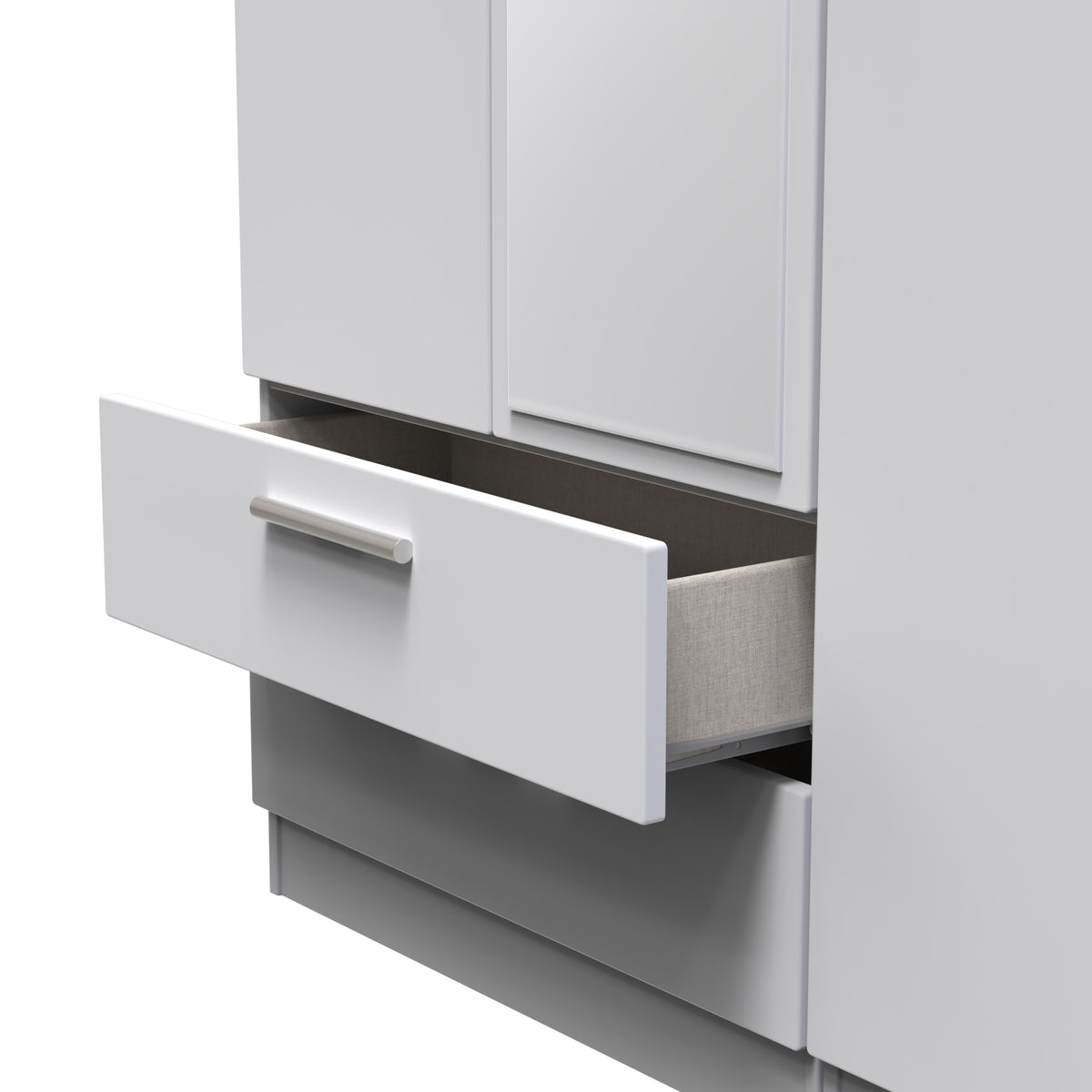 Knightsbridge Tall Triple 2 Drawer Mirrored Wardrobe