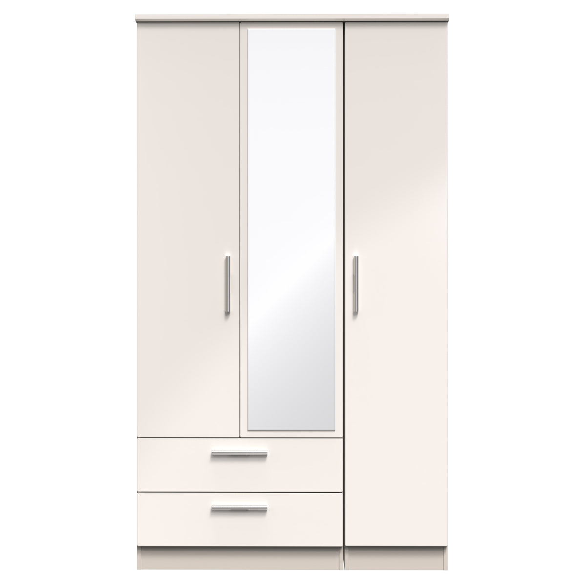 Knightsbridge Tall Triple 2 Drawer Mirrored Wardrobe