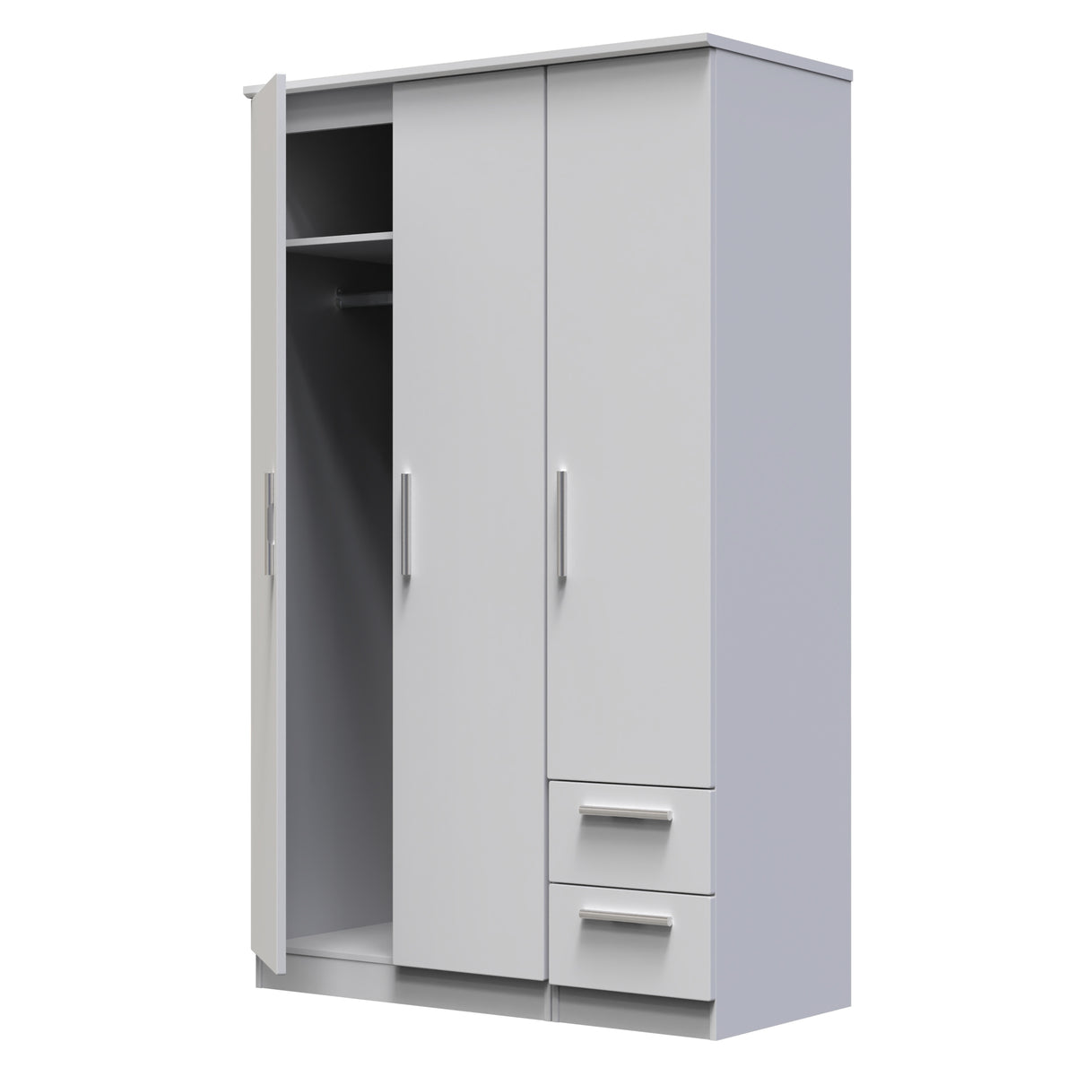 Knightsbridge Triple Plain + Drawer Wardrobe