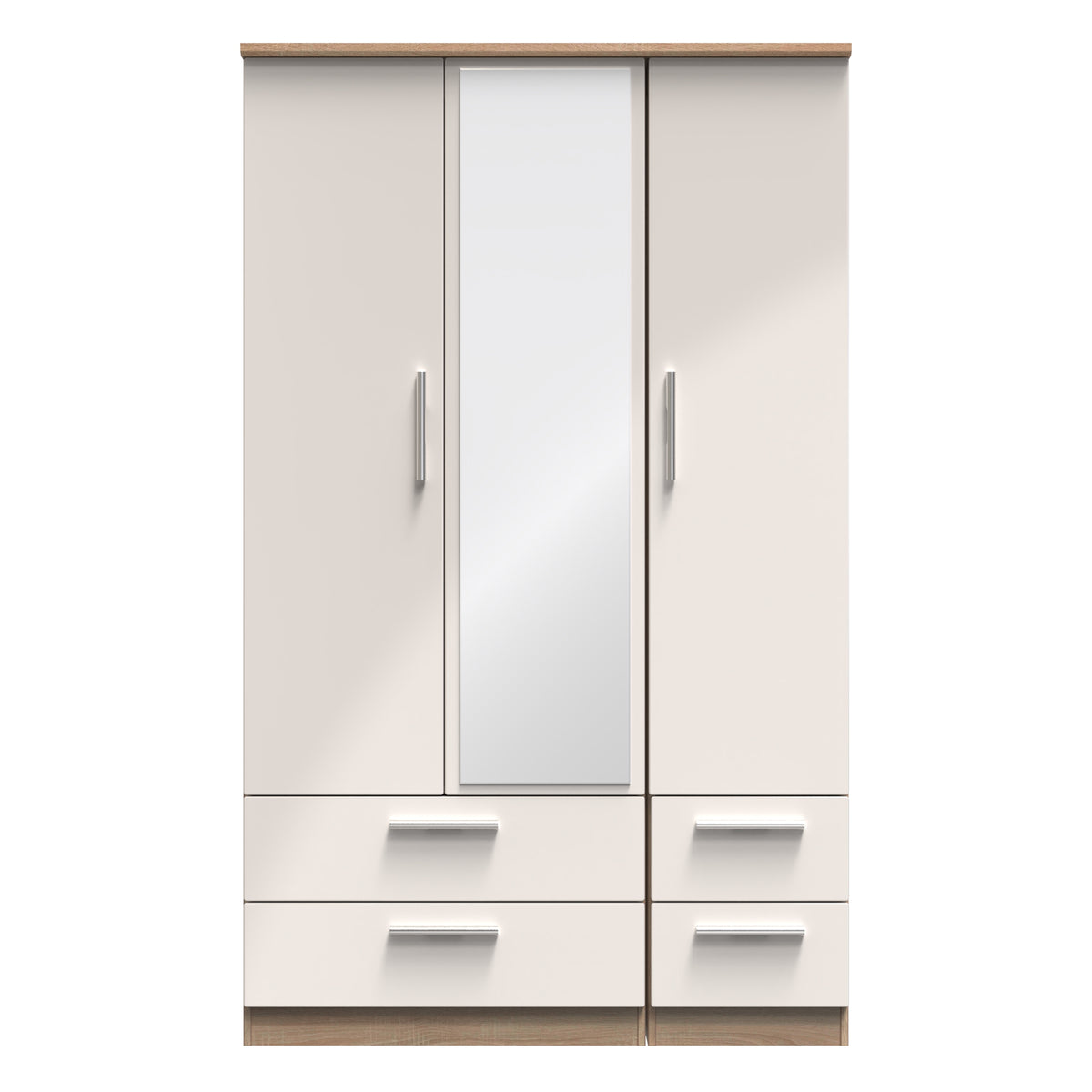 Knightsbridge Triple 2 Drawer Mirror + Drawer Wardrobe