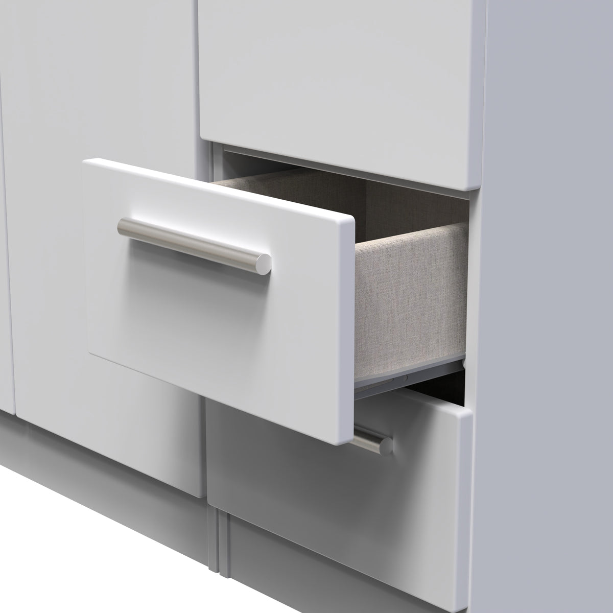 Knightsbridge Tall Triple Plain + Drawer Wardrobe