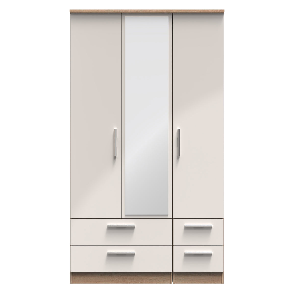 Knightsbridge Tall Triple 2 Drawer Mirror + Drawer Wardrobe