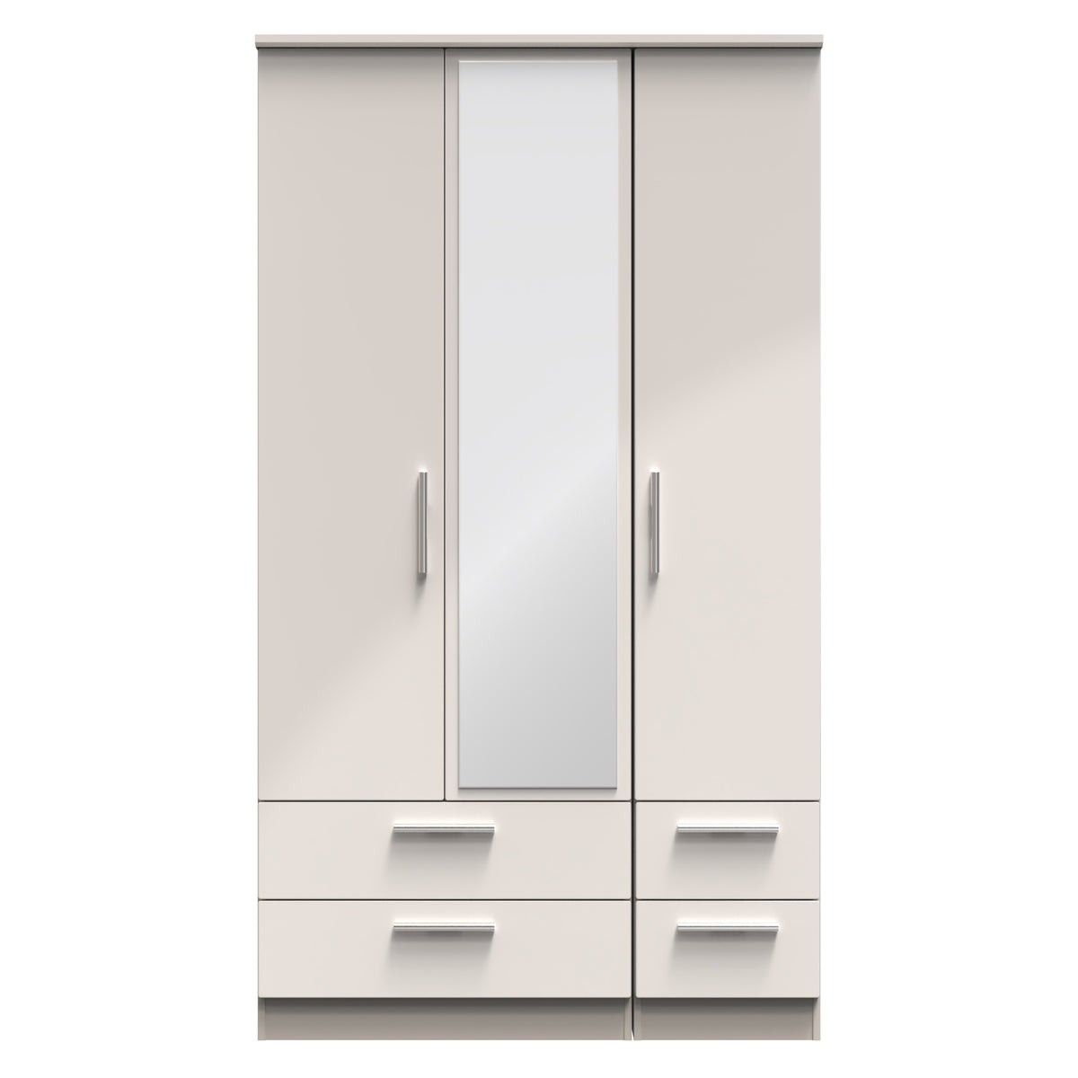 Knightsbridge Tall Triple 2 Drawer Mirror + Drawer Wardrobe