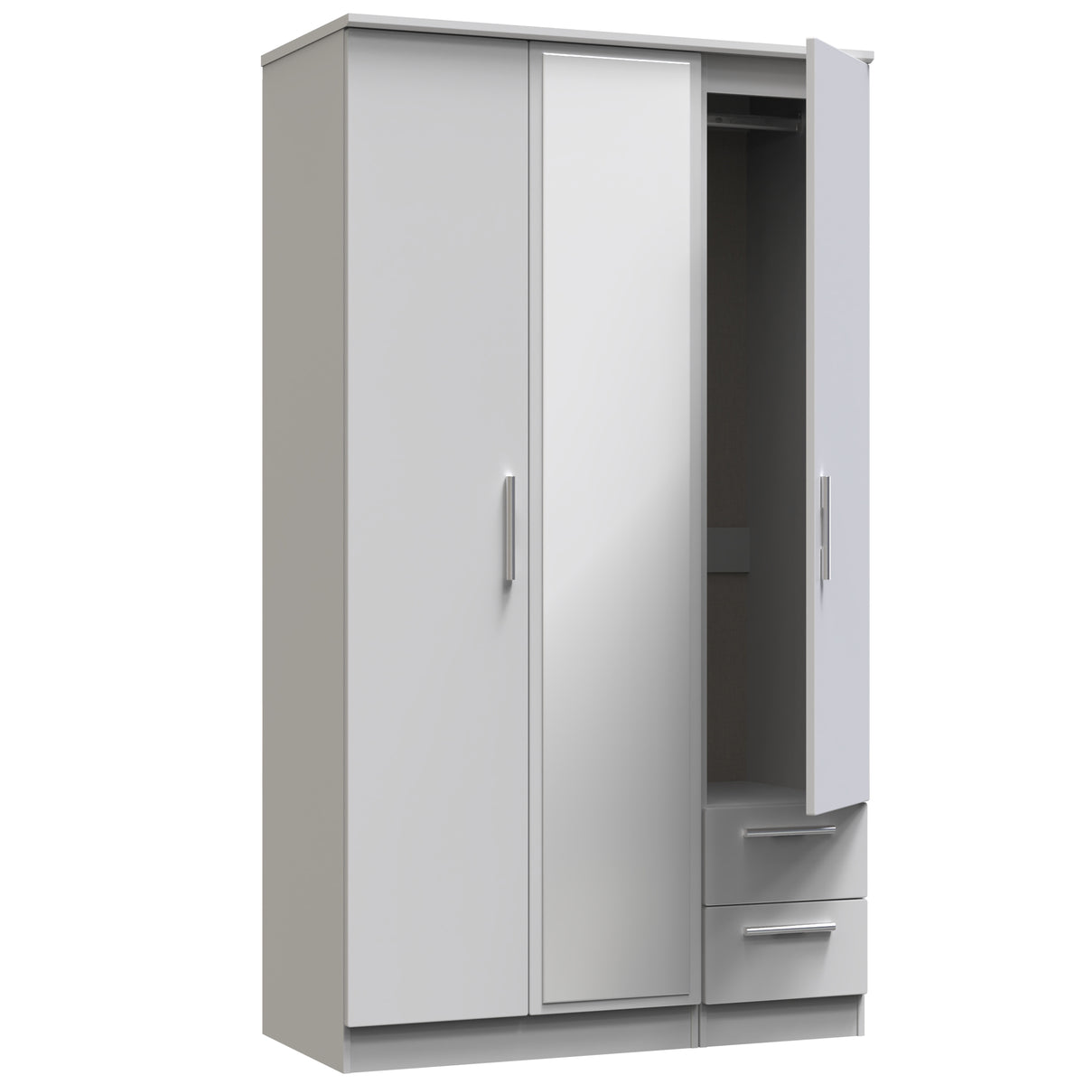 Knightsbridge Tall Triple Mirror + Drawer Wardrobe