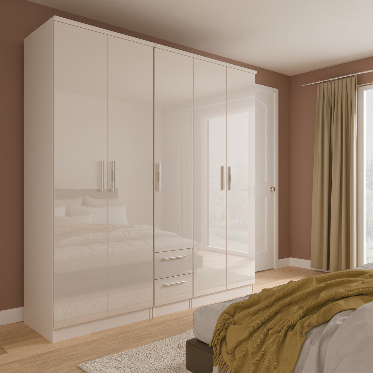 Knightsbridge Tall 5 Door 2 Drawer Wardrobe