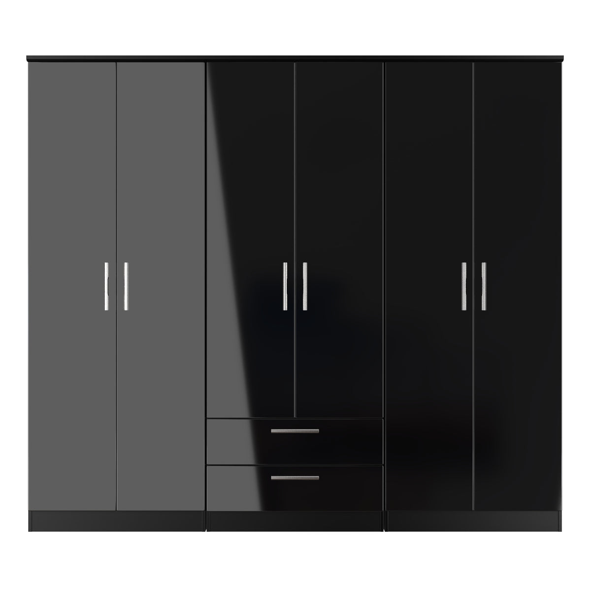 Knightsbridge Tall 6 Door 2 Drawer Double Wardrobe