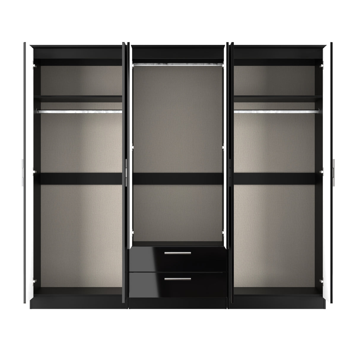 Knightsbridge Tall 6 Door 2 Drawer Double Wardrobe