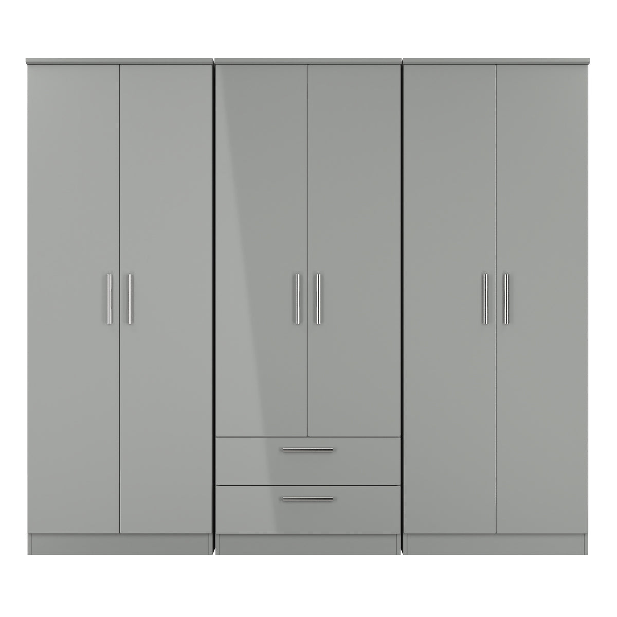 Knightsbridge Tall 6 Door 2 Drawer Double Wardrobe